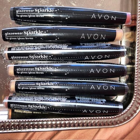 6 AVON SPARKLE LIP GLOSSES APPLE CIN MIRAGE MOCHA LATTE GLAZEWEAR FACTORY SEALED - Picture 1 of 6